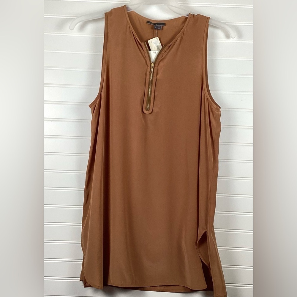 Vince Nwt Sleeveless Rust Silk Top Size Large